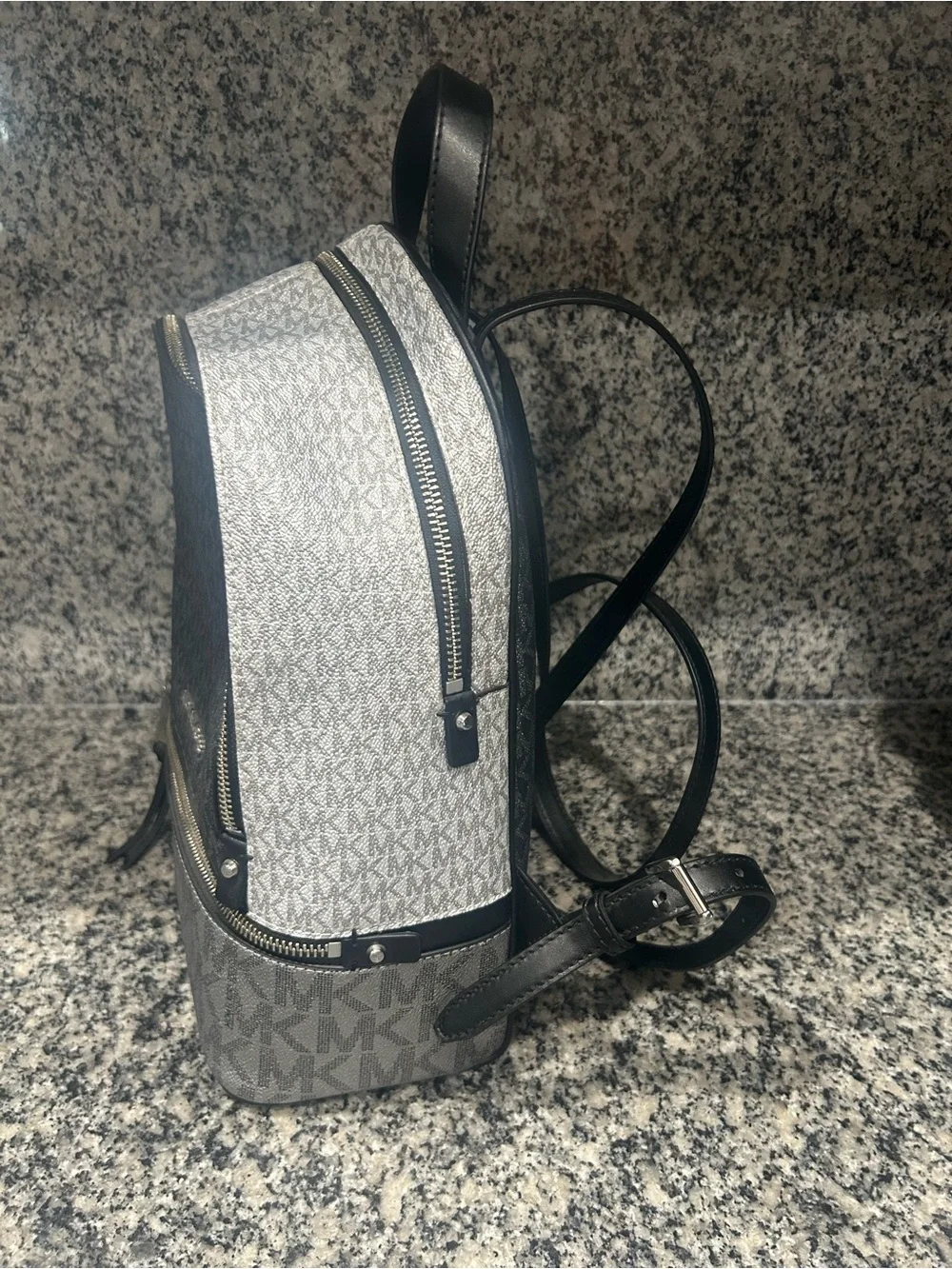 Michael Kors Black and Gray Signature Mini Backpack